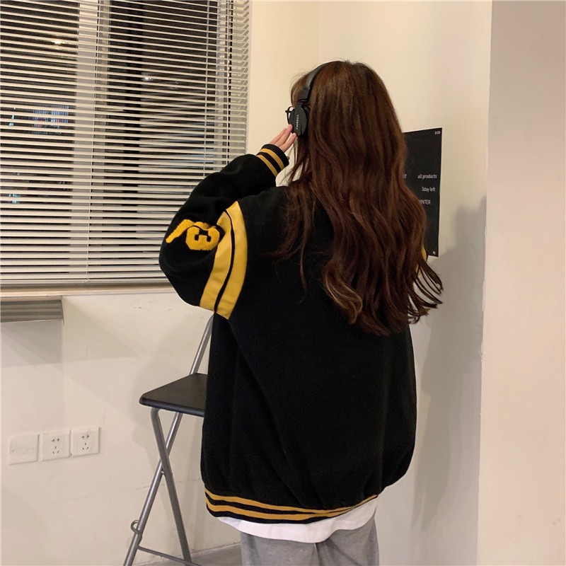 Áo khoác bomber nữ form rộng unisex  áo bomber nam form rộng mặc nhà đi chơi đi học thời trang ulzzang hàn quốc