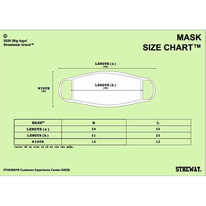 5THEWAY stroke BIG LOGO MASK in CRYSTAL ROSE aka Khẩu Trang Hồng