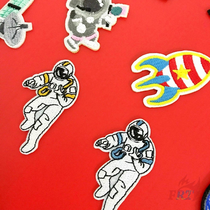 ☸ Space -  Astronauts &amp; Satellites Iron-on Patch ☸ 1Pc Diy Sew on Iron on Badge Patches（Space Q-7）