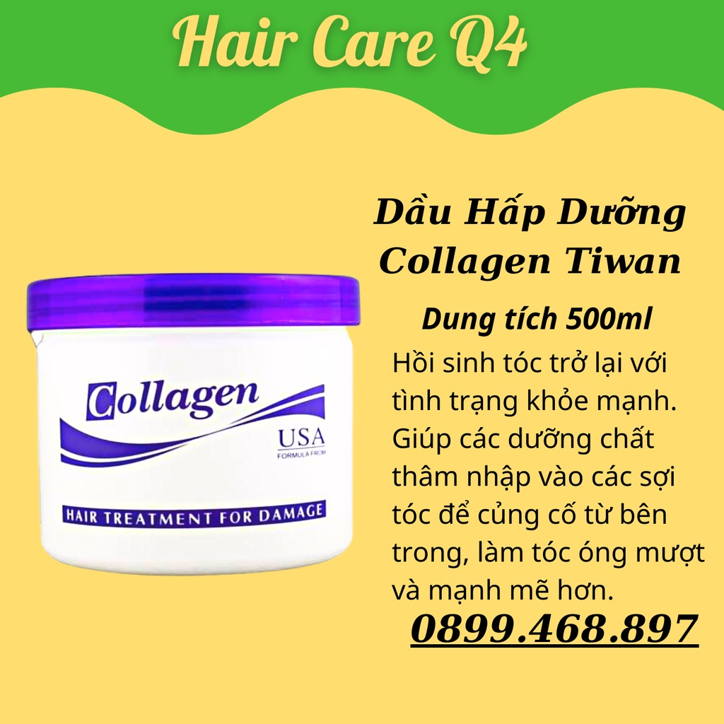 Dầu Hấp Dưỡng Tóc Collagen Tiwan Công Nghệ USA Chính Hãng thơm & mềm mượt ngay lần sử dụng đầu tiên - Hair Care Q4