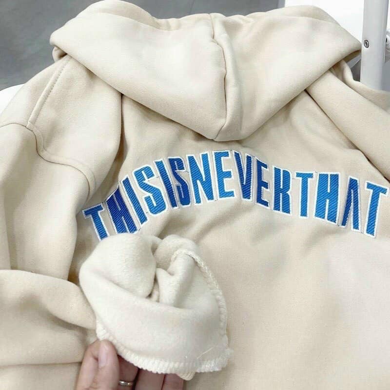 Áo Khoác Nỉ Ngoại Hoodie Zip Thêu Chữ This PEONYB Unisex  Khoát form rộng tay bồng kiểu dáng đường phố đẹp