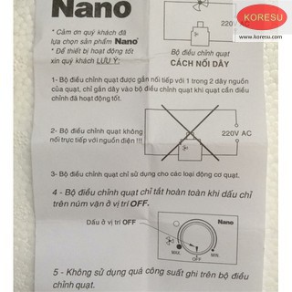 Chiết Áp Quạt Trần Panasonic Nano