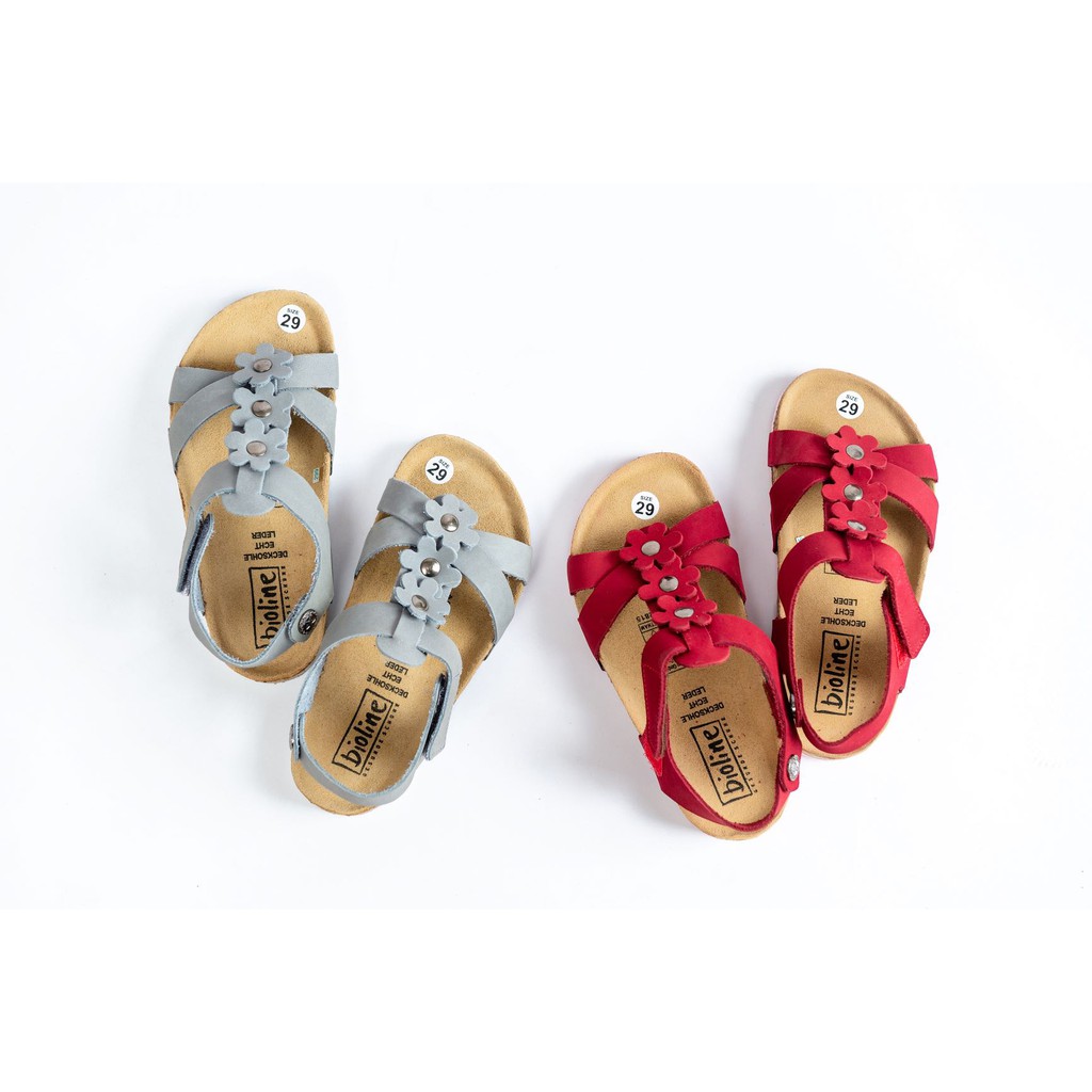 Giày birken vietnam sandals da bò Nơ hoa xuất khẩu châu âu dành cho bé Mã Baby 05