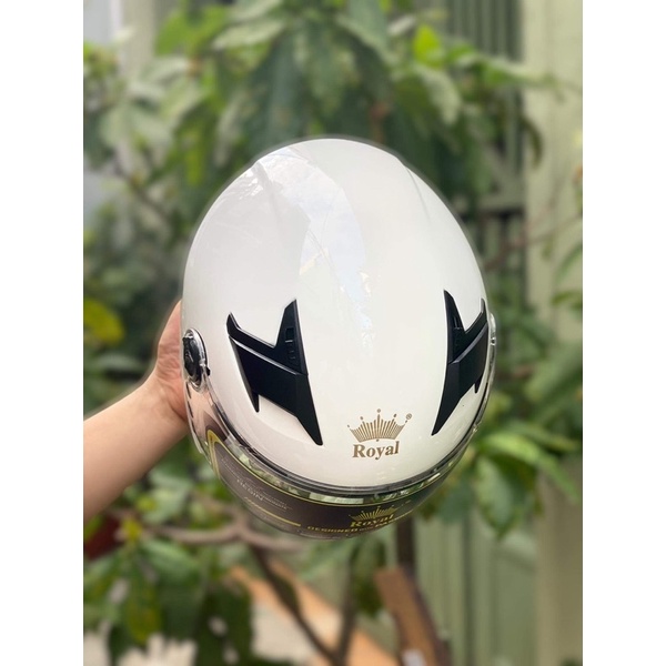 MŨ BẢO HIỂM M268 3/4 2 KÍNH TRẮNG BÓNG CỰC XINH,lên LOGO KYT VÀ Bh 12 tháng