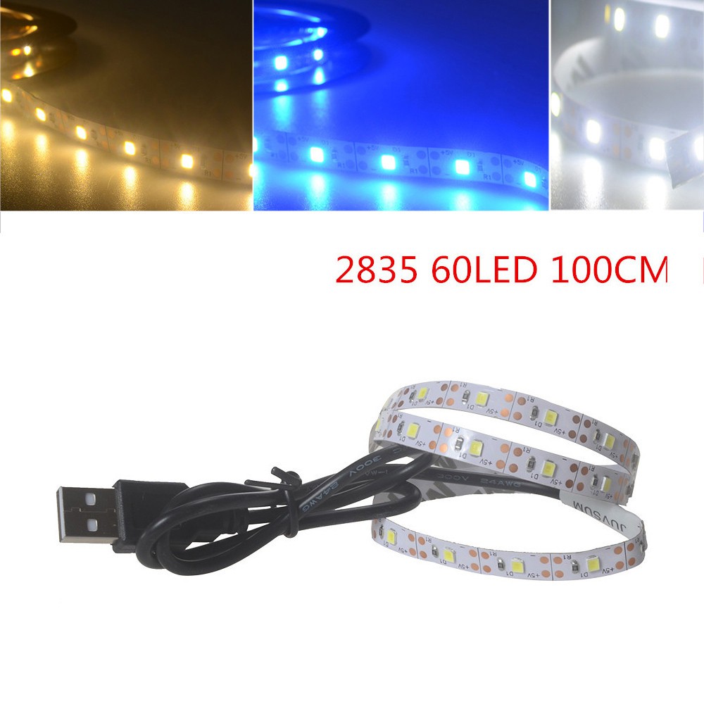 Dây đèn LED 5V 2835 60SMD / 100cm ánh sáng trắng / xanh dương