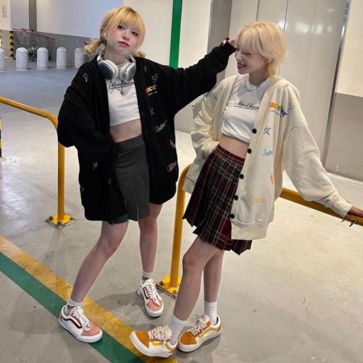 [NEW] Áo Khoác Cardigan Jacket Uncover Bút Sáp In 7 Màu Unisex nam nữ( Hàng Sẵn)