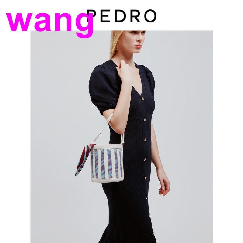 PEDRO [New Product] Bucket Bag PW2-16610005 Ladies Stitching Bag Face Hand Single Shoulder Bag