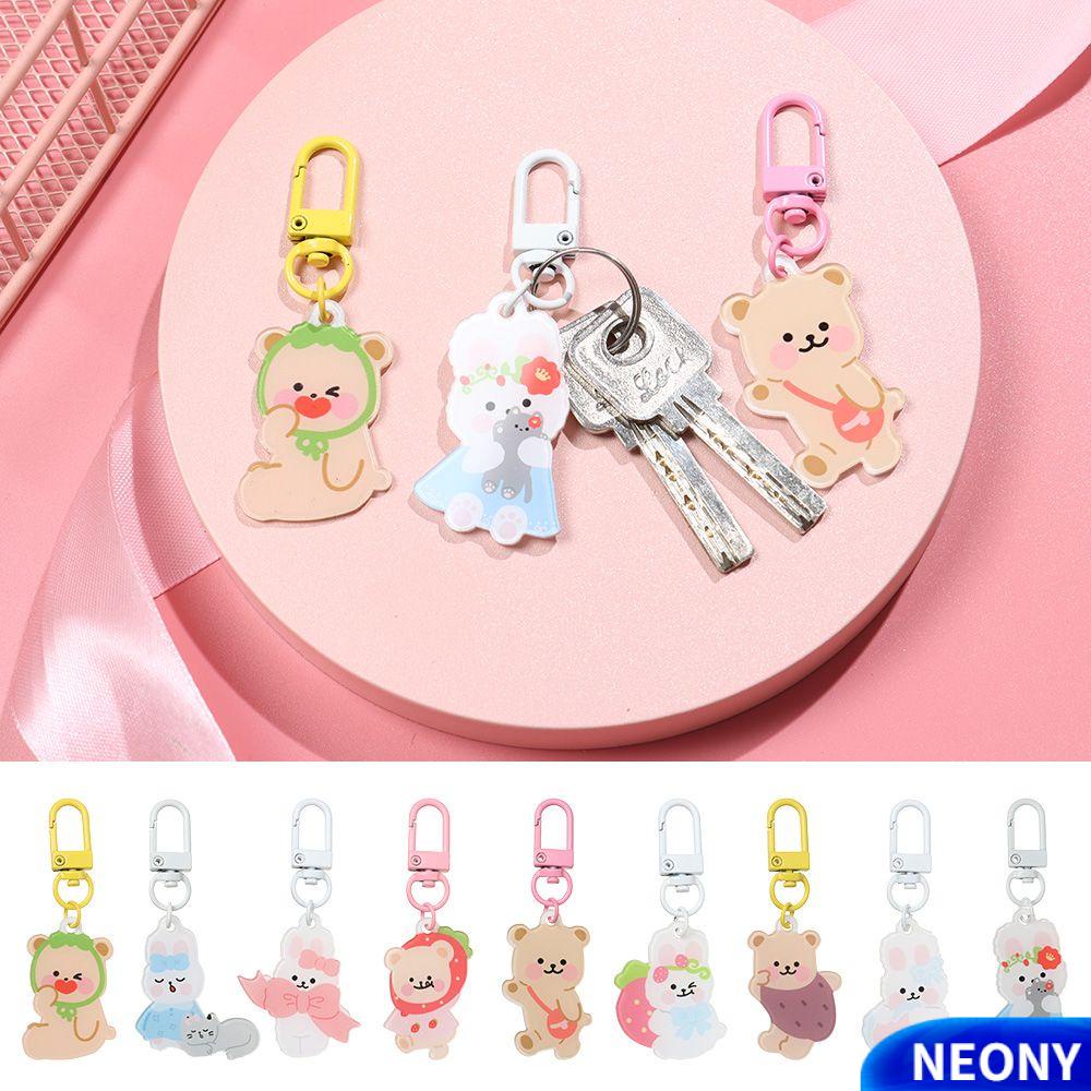 Móc Khóa Gắn Túi Xách / Móc Khóa / Điện Thoại Hình Gấu / Thỏ Bằng Acrylic Thời Trang Cho Nữ