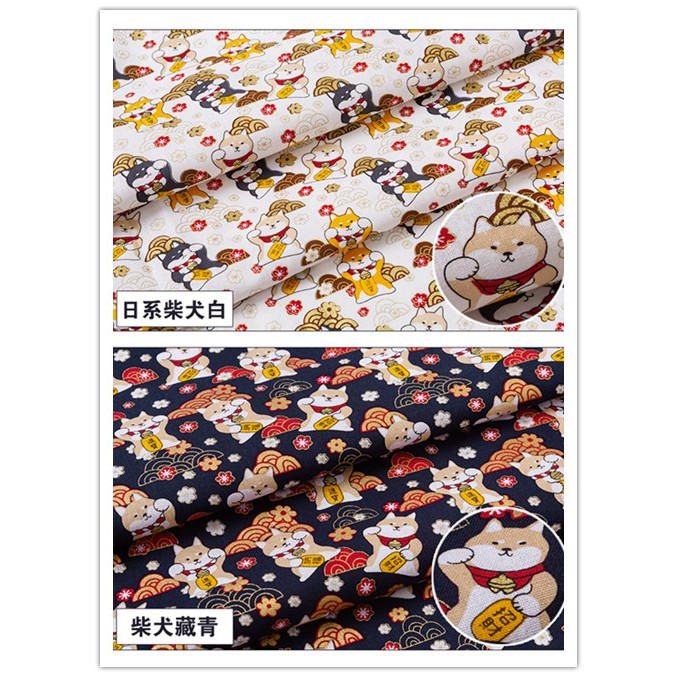 Cuộn Vải satin 100% cotton 50 * 150cm Phong Cách Nhật Bản