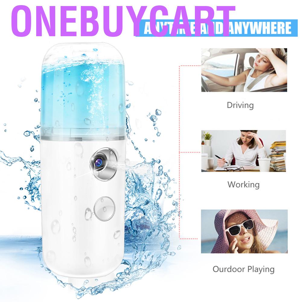 Máy phun sương Nano cấp ẩm cho da mặt thiết kế nhỏ gọn và tiện lợi kèm dây cáp USB