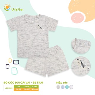 [Xả Hàng] Bộ Cộc Tay Bé Trai 100% Cotton, Sợi Sồi Modal, Cài Vai, Co Giãn 4 Chiều, Siêu Mềm, Mát, Thấm Mồ Hôi (3-9M)