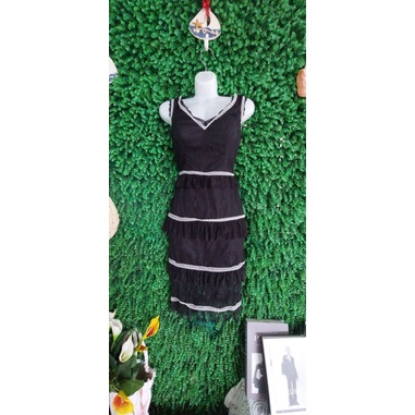 Thanh lý đầm tầng đen ren dễ thương size S có mút ngực