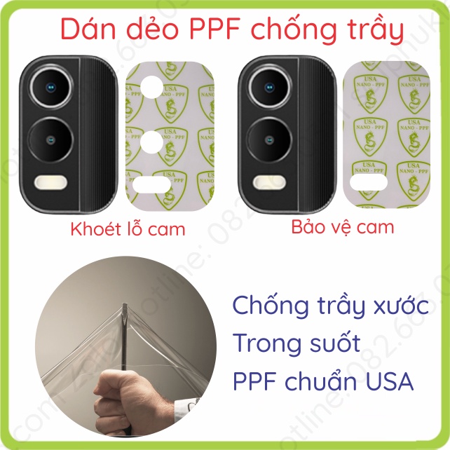 Miếng dán bảo vệ camera Nokia C21+ (C21 plus) nano trong suốt, ppf chống trầy, tự phục hồi vết thương