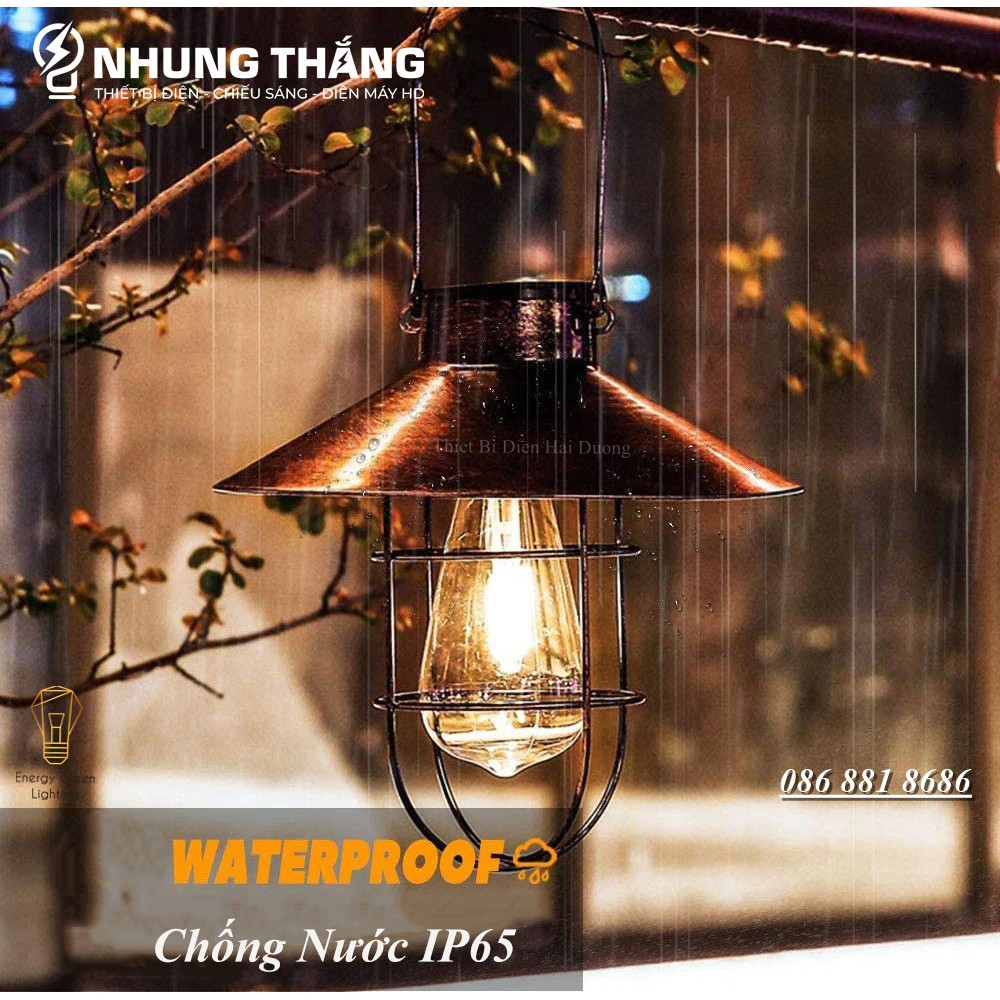 Đèn Treo Thả Phòng Nổ Retro PA02 - Sử Dụng Năng Lượng Mặt Trời - Decor Bắc Âu Trang Trí -Chống Nước Ip65 - Tặng Kèm Bóng