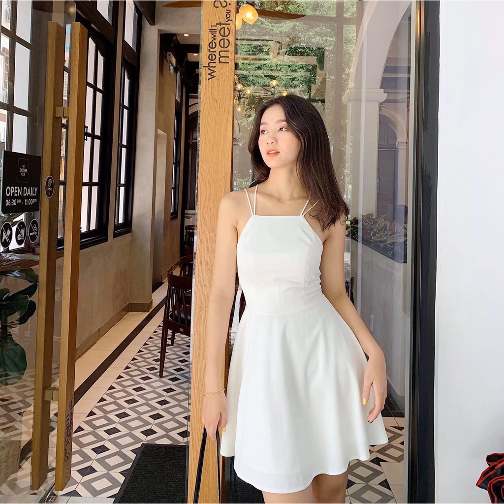 Đầm nữ cổ yếm 4 dây hở lưng #5