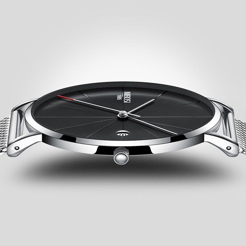 [CHÍNH HÃNG] Đồng hồ nam NIBOSI 1985 V2 dây thép lưới cao cấp, sang trọng | BigBuy360 - bigbuy360.vn