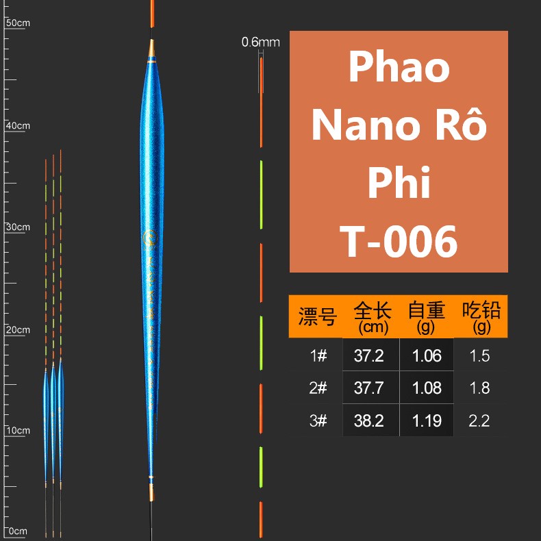 Phao Nano Câu Rô Phi chính hãng Huyết Long T-006