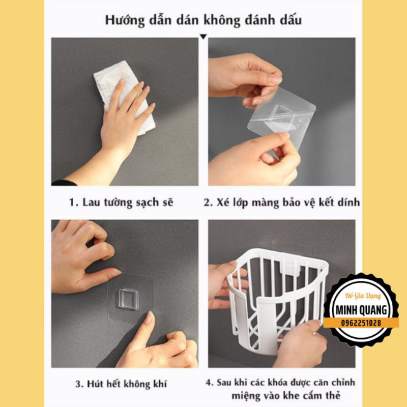 Giỏ Đựng Giấy Vệ Sinh Dán Tường Tiện Ích Nhựa Việt Nhật, Hộp Đựng Giấy Vệ Sinh Dán Tường Nhiều Màu Sắc