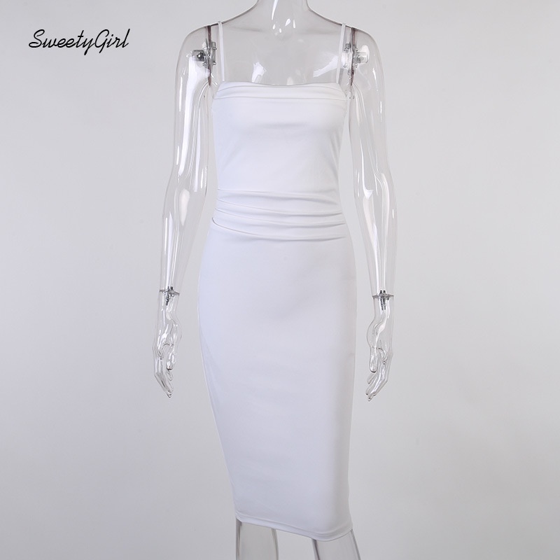 Đầm Midi Dáng Ôm Màu Trơn Cắt Xẻ Gợi Cảm Thời Trang Cho Nữ