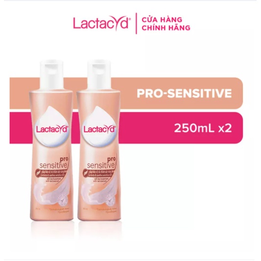 Bộ 2 chai Dung Dịch Vệ Sinh Phụ nữ Lactacyd Pro Sensitive Cho Da Nhạy Cảm 250ml/chai