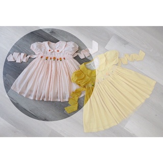 ĐẦM SMOCK CỔ SEN THÊU HOA