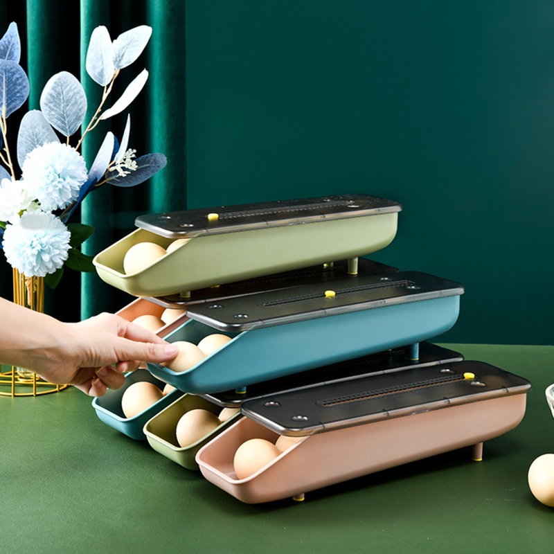 Hộp Đựng Trứng Cuộn Tự Động Dạng Ngăn Kéo Cho Tủ Lạnh