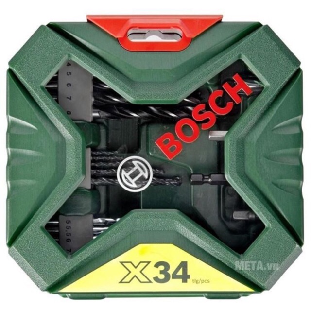 Bộ mũi khoan và vặn vít X-Line Bosch 34 món