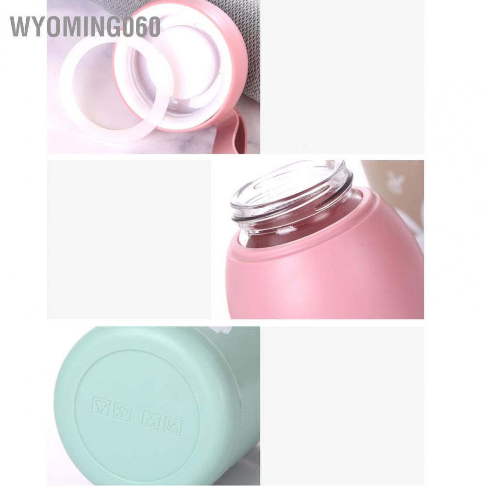 Bình đựng nước giữ nhiệt lõi thuỷ tinh bọc nhựa lúa mạch dung tích 330ml Cốc cách nhiệt hai lớp