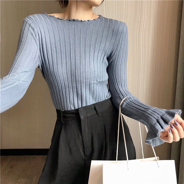 Áo Dệt Kim Tay Dài Màu Trơn Chất Liệu Co Giãn Thoải Mái | BigBuy360 - bigbuy360.vn