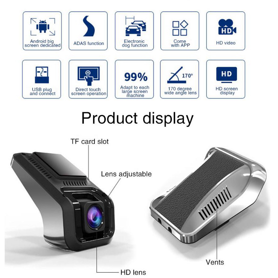 BioStore - Dual Dash Camera hành trình trước sau ô tô, hỗ trợ ADAS và Android