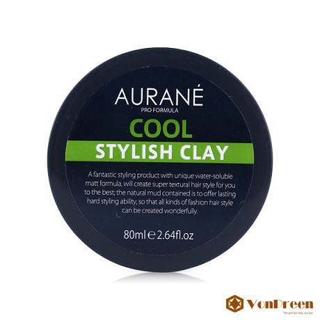 Sáp tạo kiểu tóc nam cứng mờ Aurane Cool Stylish Clay 80ml