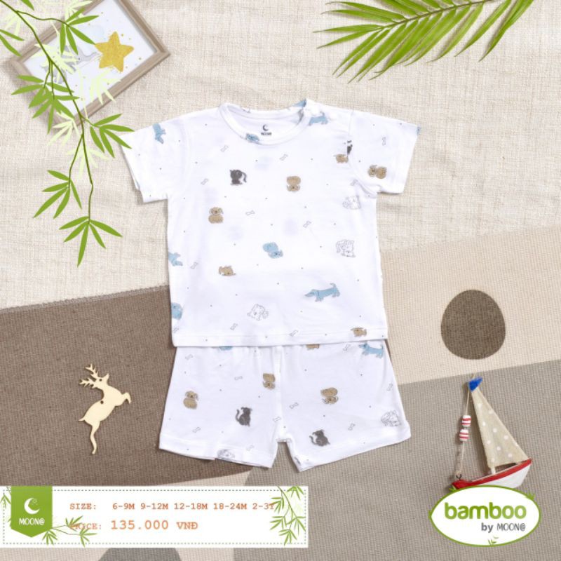 Moon - XẢ KHO Bộ cộc cài vai Moon vải sợi tre cho bé từ 6-16kg