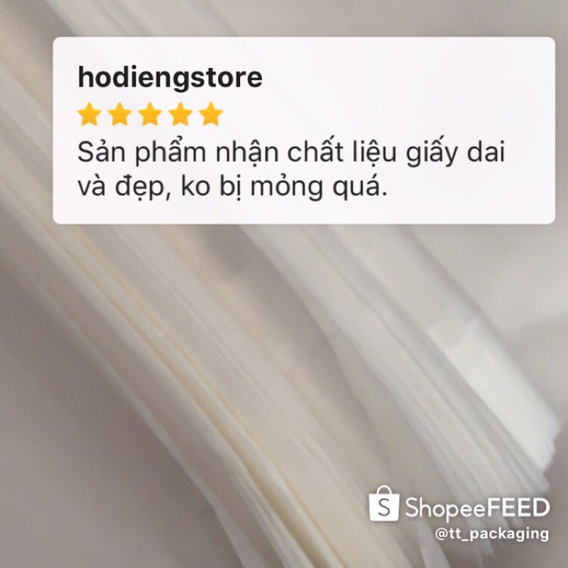 100 tờ giấy pelure màu trắng đẹp 25 x70 cm dùng gói hàng, gói quần áo, hút chống ẩm,chống trầy xước cho sản phẩm.