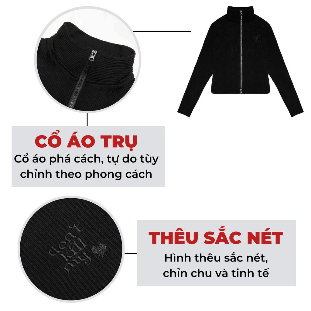 Áo khoác croptop nữ màu đen Don't Kill My Vibe - Baby Jacket Fit | K16-AK6