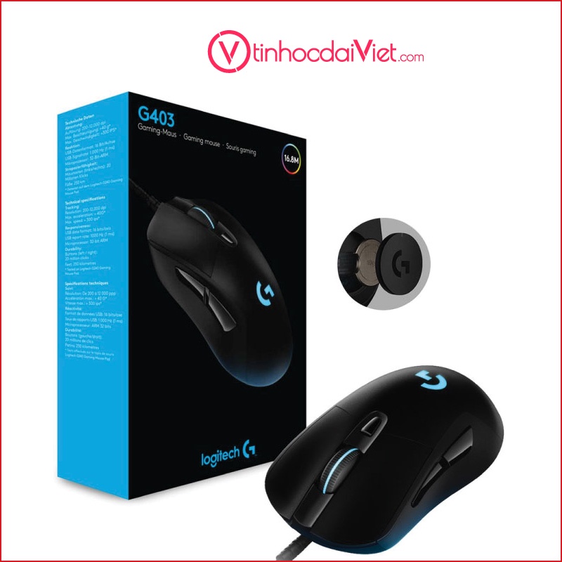 Chuột Gaming Logitech G403 Hero (USB/RGB/DPI16000)