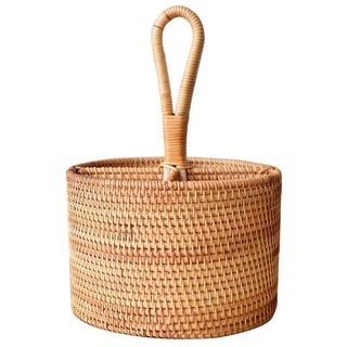 Giỏ tròn mây tre đan thủ công