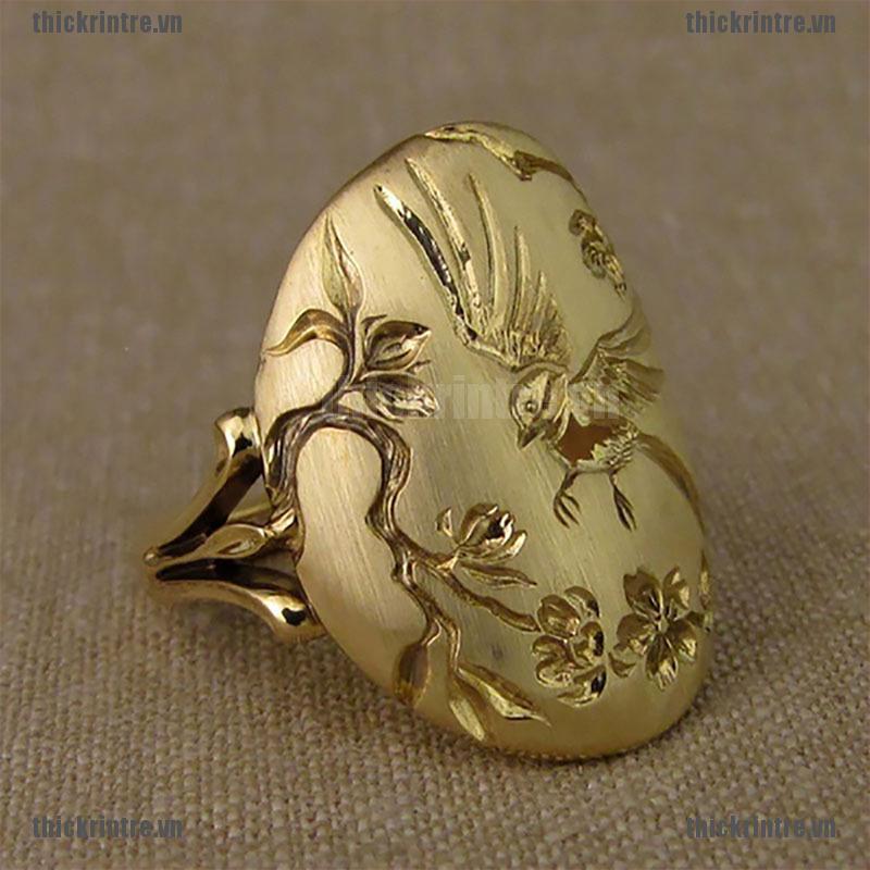 <Hot~new>Simple 18K Gold Magpie Peony Flower Women Ring Wedding Party Ring Women Jewelry