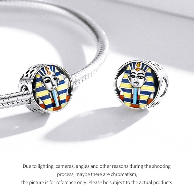 Mặt dây bamoer hình pha-ra-ông Ai Cập bằng bạc 925 cho tự làm dây chuyền/ vòng tay SCC1858