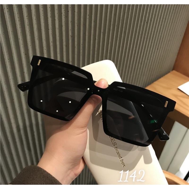 Kính mát nam nữ GM chuẩn UV400, kính râm cao cấp vuông bản lớn 1142 chống ánh sáng xanh, UV400 Jolie eyewear