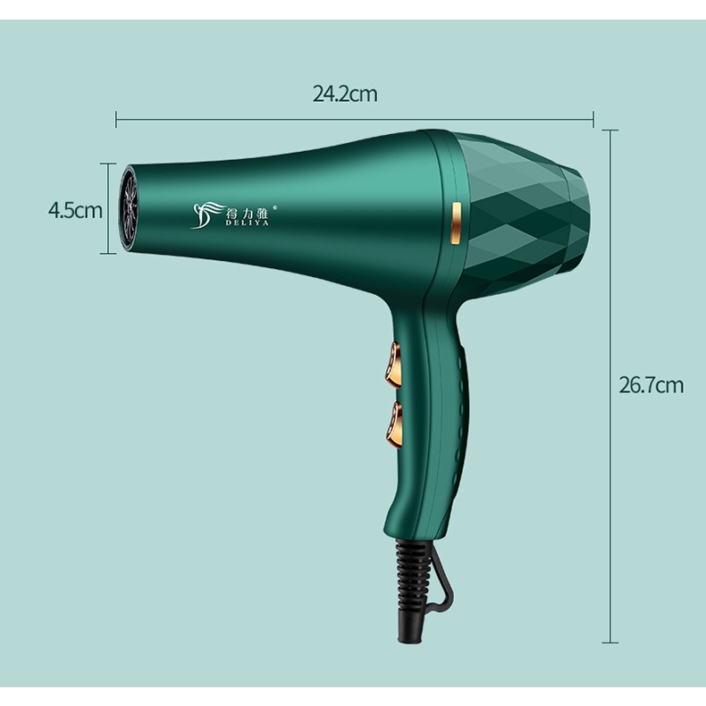 Máy sấy tóc cầm tay DELIYA 8032 công suất lớn 2200W- Tặng kèm bộ bấm móng 7 chi tiết và 5 phụ kiện tạo kiểu tóc