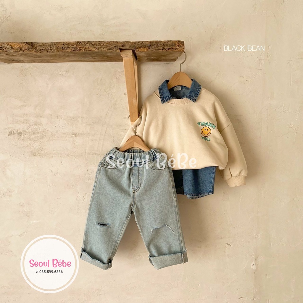 Quần bò sành điệu 198 Jeans đủ size cho bé Blackbean made in Korea