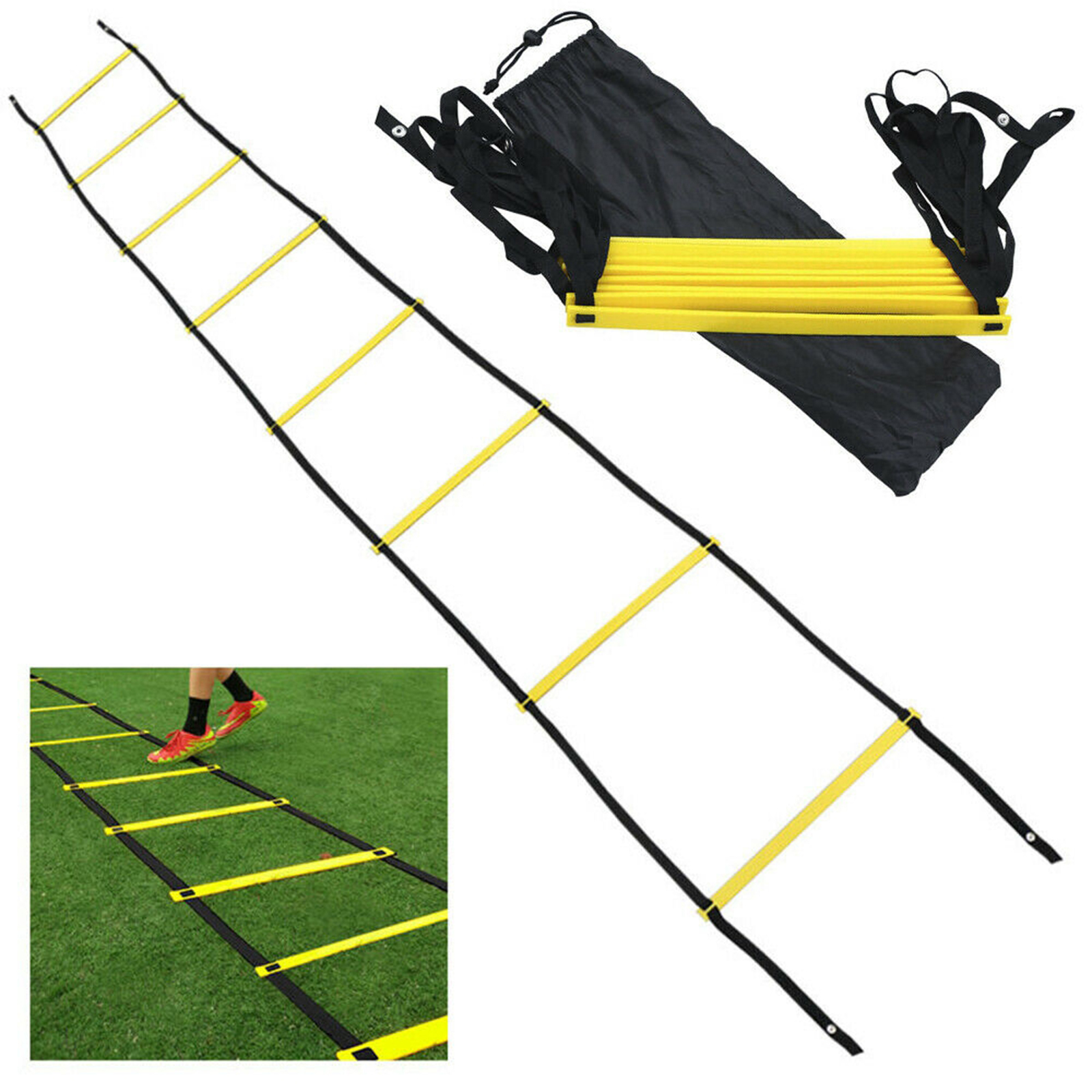 BolehDeals Speed Training Ladder Agility Footwork Football Exercise Workout 4M 8Joint