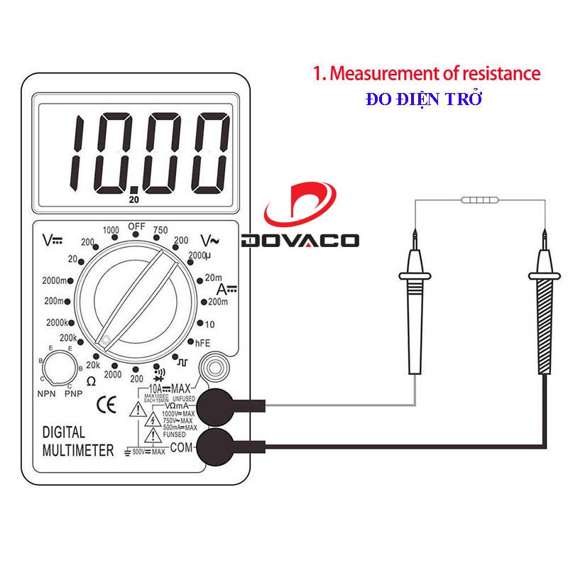 Đồng hồ đo điện vạn năng DT700D (Đo Ampe, điện trở, vôn kế, thông mạch và đầu ra sóng vuông)