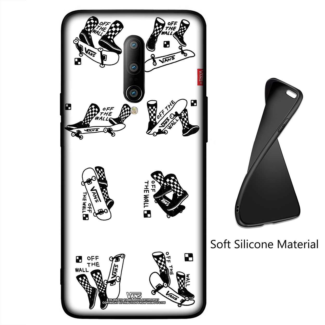 Samsung Galaxy A9 A8 A7 A6 Plus J8 2018 + A21S A70 M20 A6+ A8+ 6Plus Casing Soft Silicone Black white Vans logo Phone Case