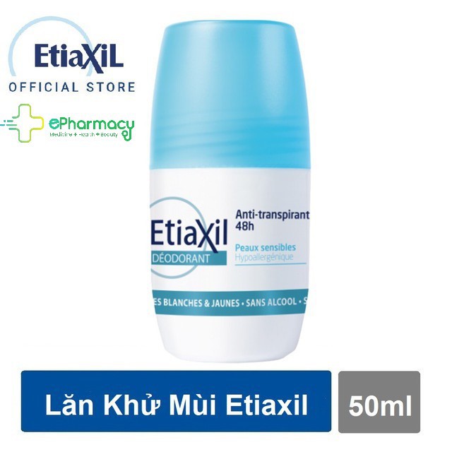 Khử Mùi Etiaxil dạng Gel lăn - Etiaxil Déodorant Anti-Transpirant 48h Roll-On Peaux Sensibles 50ml