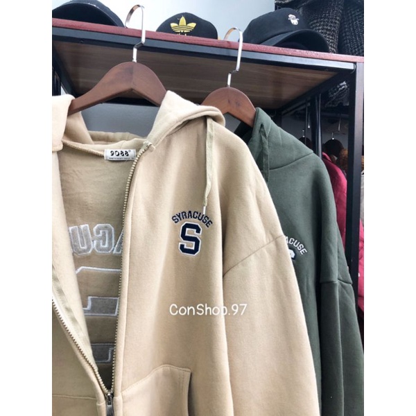 Áo Khoác Nỉ Bông Kéo Khóa Thêu Chữ S | BigBuy360 - bigbuy360.vn