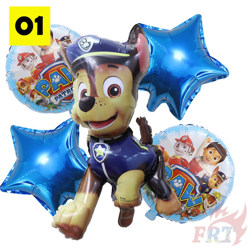 ♦ Trang Trí Tiệc - Bong Bóng ♦ Set 5 Bong Bóng Trang Trí Tiệc Sinh Nhật In Hình PAW Patrol Chase Marshall Skye Rubble