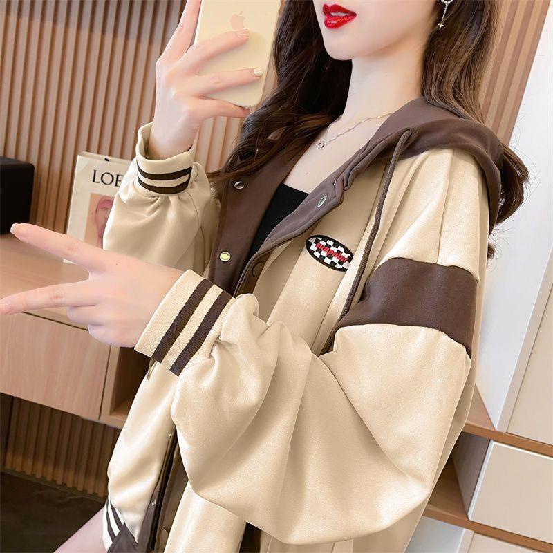 Áo Khoác cardigan Có Mũ Trùm Đầu Phong Cách retro Mỹ Hợp Thời Trang Mùa Thu Cho Nữ