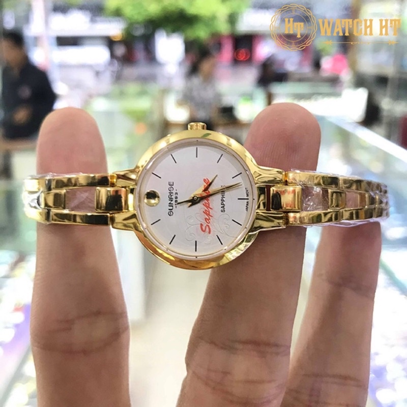 Đồng hồ nữ SUNRISE 9927SA trắng full hộp chính hãng, kính Sapphire chống xước