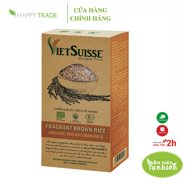 [Mã BMBAU50 giảm 7% đơn 99K] Gạo lứt hữu cơ VietSuisse hộp 1kg